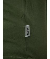 ASPESI BASIC FLOCK Cotton T-shirt with logo military - T-shirt - 3