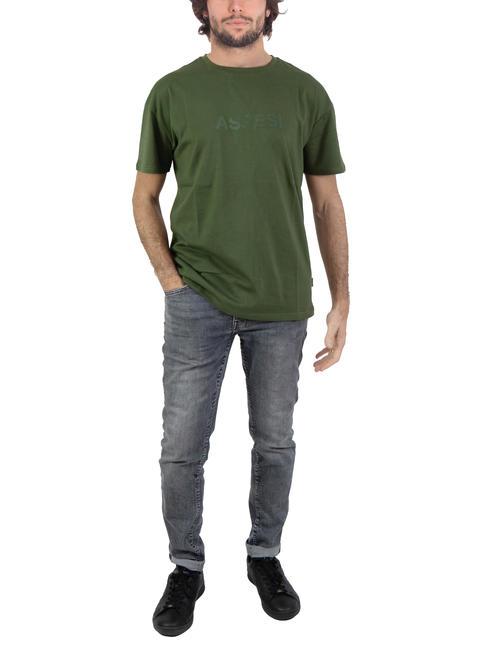BASIC FLOCK Cotton T-shirt with logo military - T-shirt