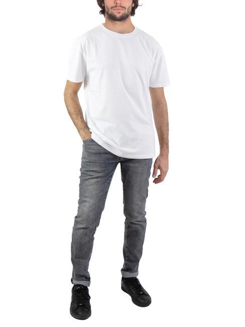 BASIC FLOCK Cotton T-shirt with logo white - T-shirt