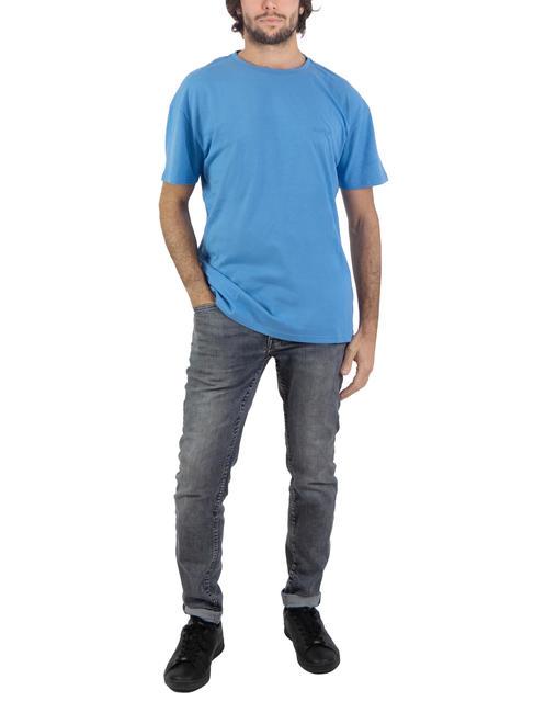BASIC Cotton T-shirt with logo light blue - T-shirt