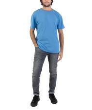 ASPESI BASIC Cotton T-shirt with logo light blue - T-shirt - 5