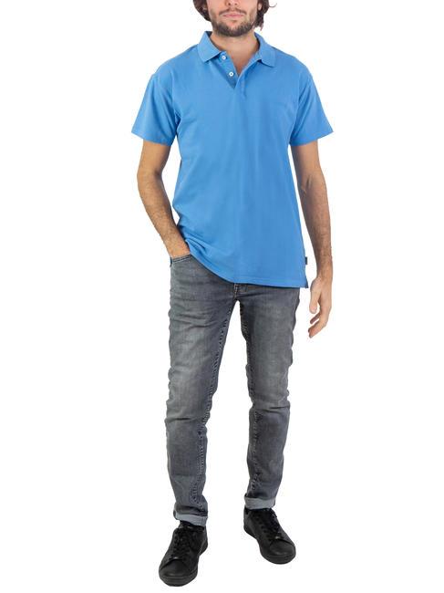 BASIC Short sleeve stretch polo shirt light blue - Polo shirt