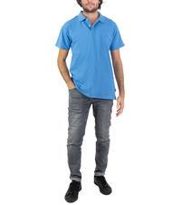 ASPESI BASIC Short sleeve stretch polo shirt light blue - Polo shirt - 5