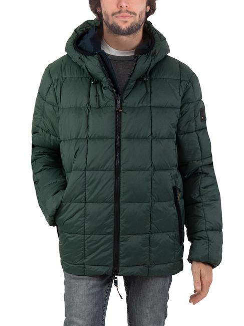 PRINI NY DOUBLE Double-sided down jacket with hood graphite blue - dark forest - Men's down jackets