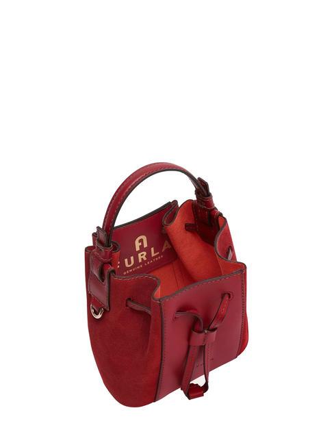 MIASTELLA Mini bucket bag in leather CHERRY d - Women’s Bags
