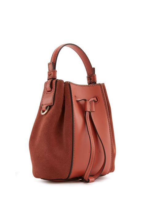 MIASTELLA Mini bucket bag in leather cinnamon - Women’s Bags