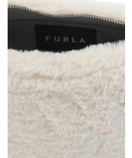 FURLA MOON Shoulder bag with shoulder strap white cotton - Women’s Bags - 5