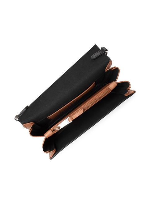 SPLENDIDA MIni bag in leather with shoulder strap black + cognac h - Women’s Bags