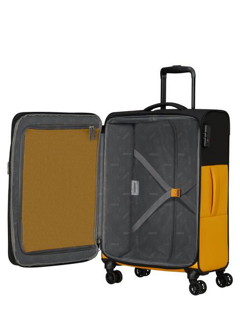 DARING DASH Large expandable trolley black/yellow - Semi-rigid Trolley Cases