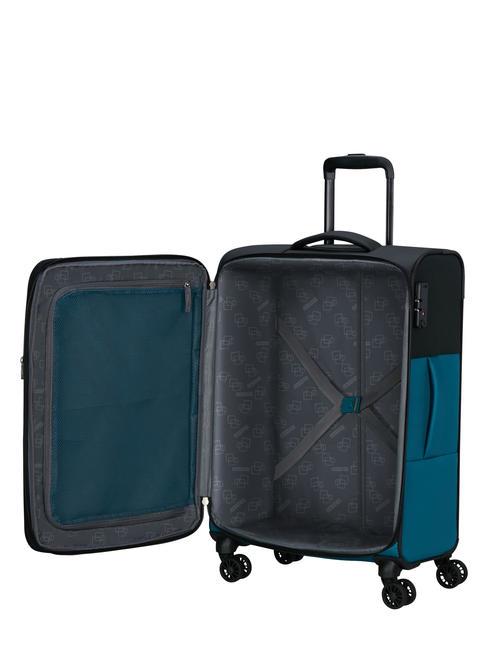 DARING DASH Medium expandable trolley black blue - Semi-rigid Trolley Cases