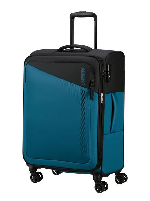 DARING DASH Medium expandable trolley black blue - Semi-rigid Trolley Cases