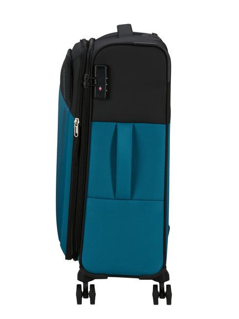 DARING DASH Medium expandable trolley black blue - Semi-rigid Trolley Cases