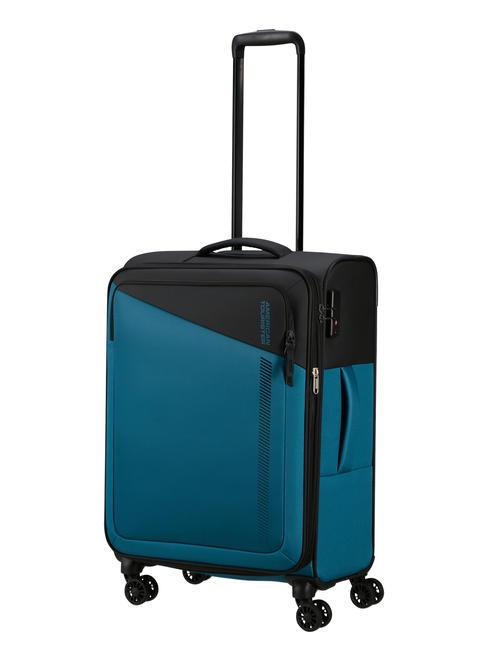 DARING DASH Medium expandable trolley black blue - Semi-rigid Trolley Cases