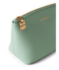 BORBONESE LETTERING Leather toiletry bag lichen - Sachets & Travels Cases - 3