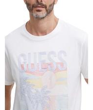 GUESS SUMMER TRIANGLE Cotton T-shirt purwhite - T-shirt - 3