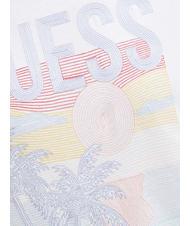 GUESS SUMMER TRIANGLE Cotton T-shirt purwhite - T-shirt - 4