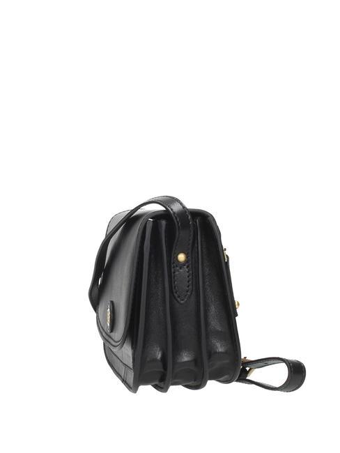 STORY Shoulder postina, in leather Black Gold - Women&rsquo;s Bags