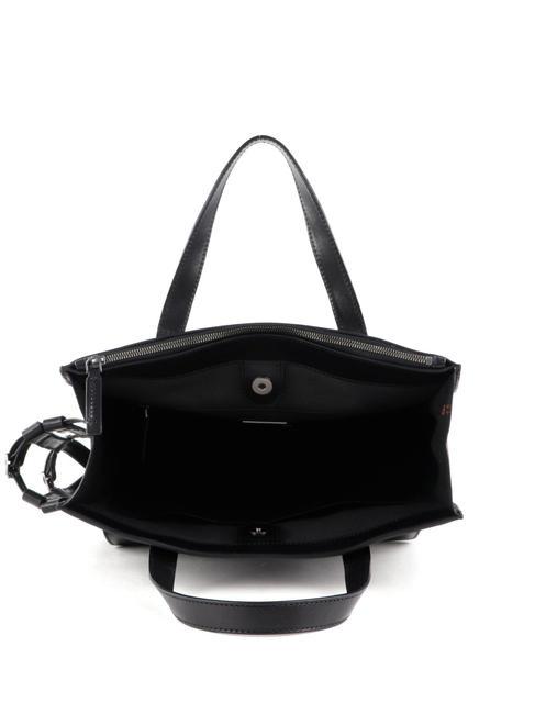 STORY UOMO Vertical leather shopper, with shoulder strap Black - Women’s Bags
