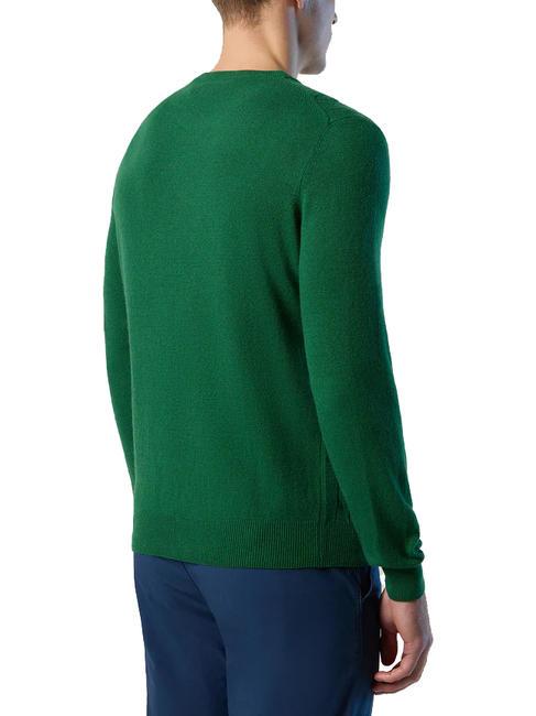 CABLE Cable crewneck sweater eden green - Men's Sweaters