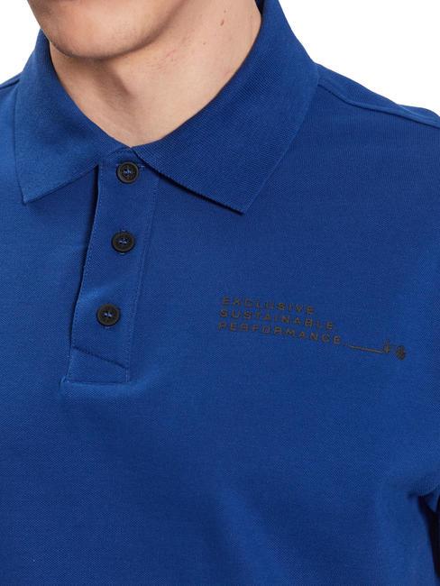 MASERATI Short sleeve stretch cotton polo shirt electric blue - Polo shirt