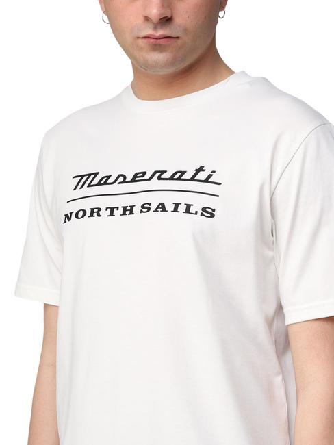 MASERATI Maxi print cotton T-shirt white - T-shirt
