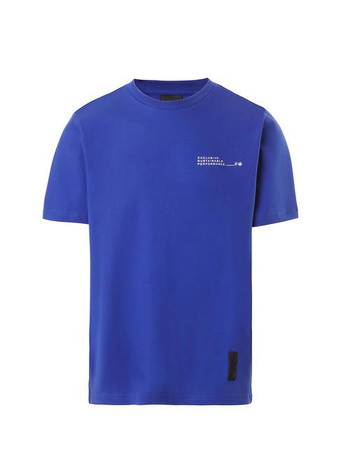 MASERATI Cotton T-shirt with print electric blue - T-shirt