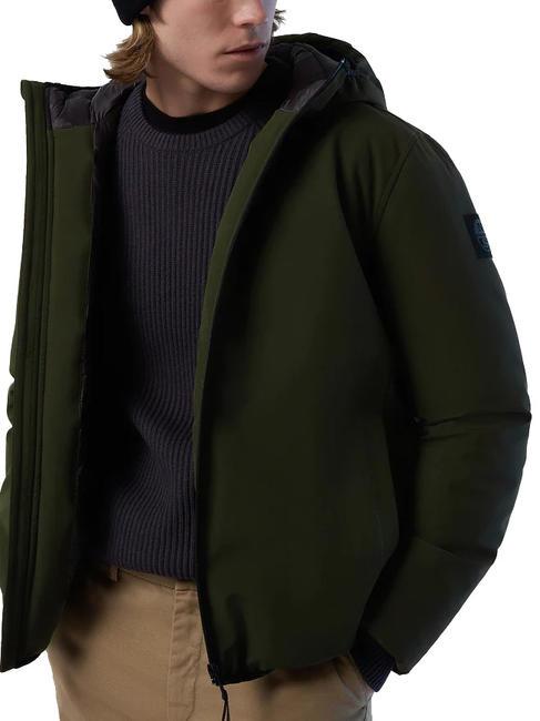 HOBART Jacket with hood forest night - Men's down jackets