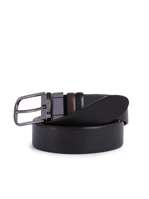 BLACK SQUARE Reversible leather belt dark brown head - Belts
