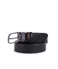 PIQUADRO BLACK SQUARE Reversible leather belt dark brown head - Belts - 2