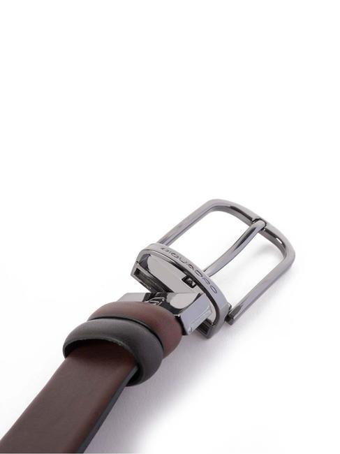 BLACK SQUARE Reversible leather belt dark brown head - Belts