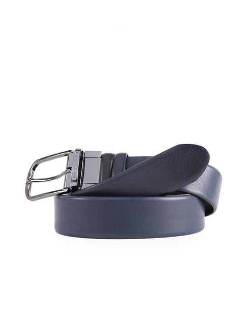 BLACK SQUARE Reversible leather belt black-blue - Belts