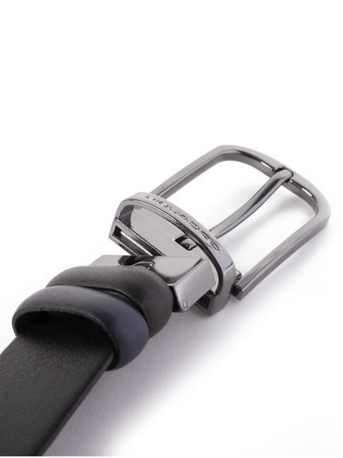 BLACK SQUARE Reversible leather belt black-blue - Belts