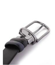PIQUADRO BLACK SQUARE Reversible leather belt black-blue - Belts - 3