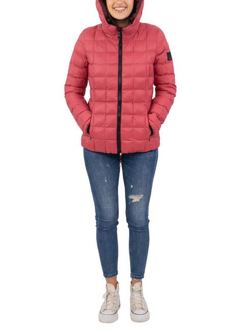 SCIRE NY DOUBLE Double-sided down jacket with hood Cordovan leather - Tabasco - Women's down jackets