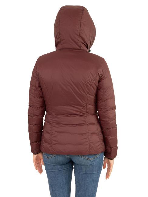 SCIRE NY DOUBLE Double-sided down jacket with hood Cordovan leather - Tabasco - Women's down jackets
