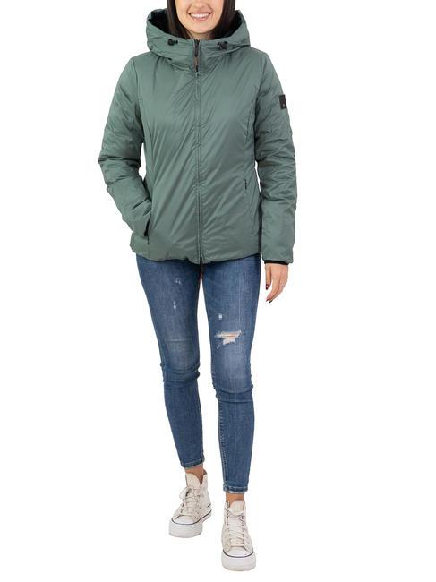 SCIRE NY DOUBLE Double-sided down jacket with hood dark forest - graphite blue - Women's down jackets