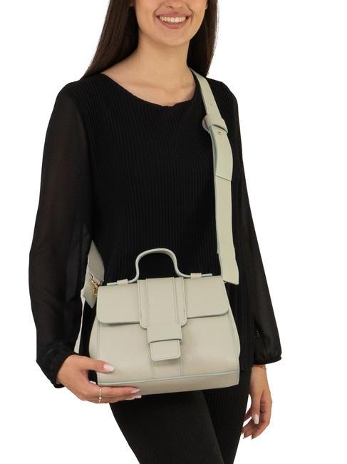 SABRINA Dollar leather satchel bag artic teal - Women’s Bags