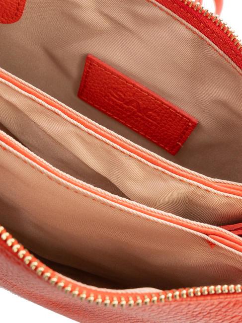 SIMONA Tris dollar leather shoulder bag coral - Women’s Bags