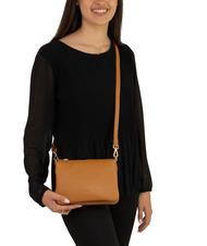 LESAC SIMONA Tris dollar leather shoulder bag dark leather - Women&rsquo;s Bags - 4
