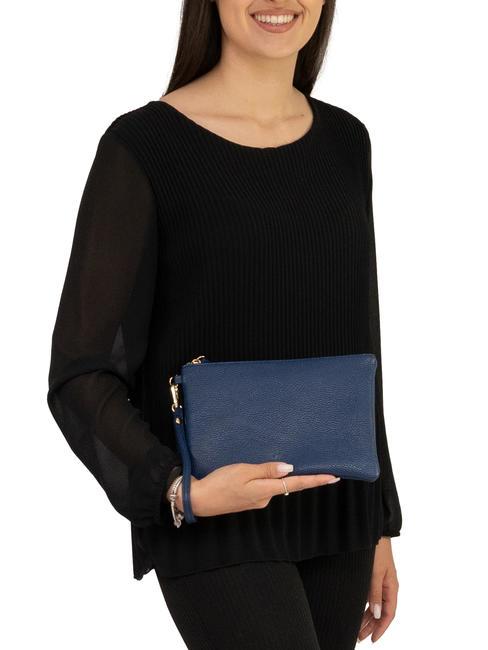 ROBERTA Dollar leather clutch bag jeans - Women’s Bags