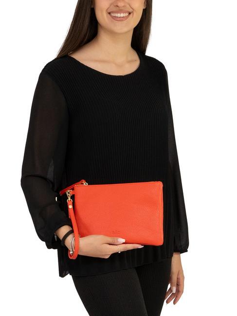 ROBERTA Dollar leather clutch bag coral - Women&rsquo;s Bags