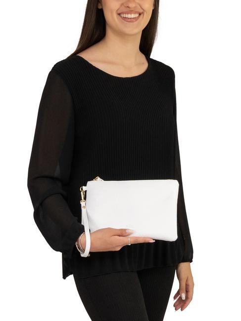 ROBERTA Dollar leather clutch bag optical white - Women’s Bags