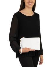 LESAC ROBERTA Dollar leather clutch bag optical white - Women’s Bags - 4