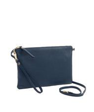 LESAC CLAUDIA Dollar leather clutch bag with shoulder strap jeans - Women’s Bags - 2