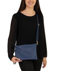 LESAC CLAUDIA Dollar leather clutch bag with shoulder strap jeans - Women’s Bags - 4
