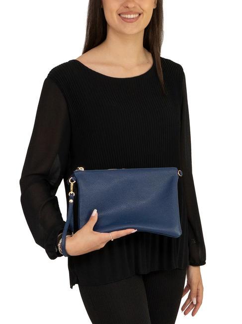 CLAUDIA Dollar leather clutch bag with shoulder strap jeans - Women’s Bags