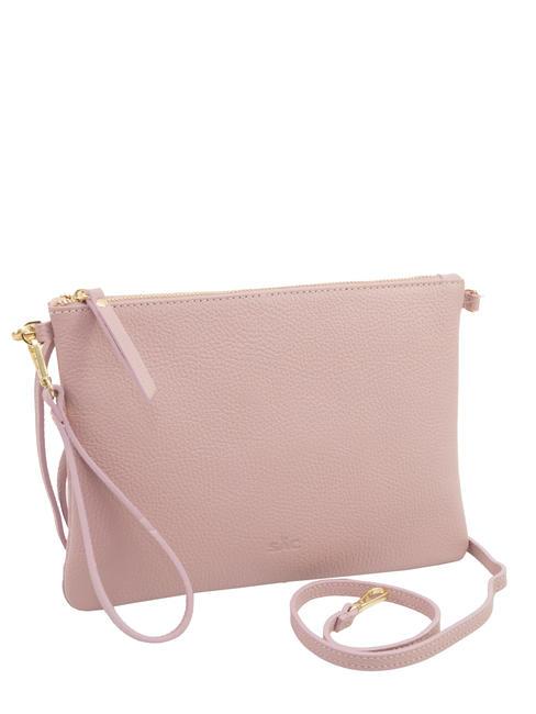 CLAUDIA Dollar leather clutch bag with shoulder strap millennial pink - Women’s Bags