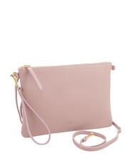 LESAC CLAUDIA Dollar leather clutch bag with shoulder strap millennial pink - Women’s Bags - 2