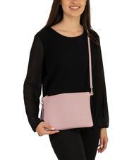 LESAC CLAUDIA Dollar leather clutch bag with shoulder strap millennial pink - Women’s Bags - 4
