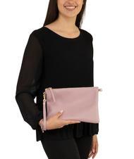 LESAC CLAUDIA Dollar leather clutch bag with shoulder strap millennial pink - Women’s Bags - 5